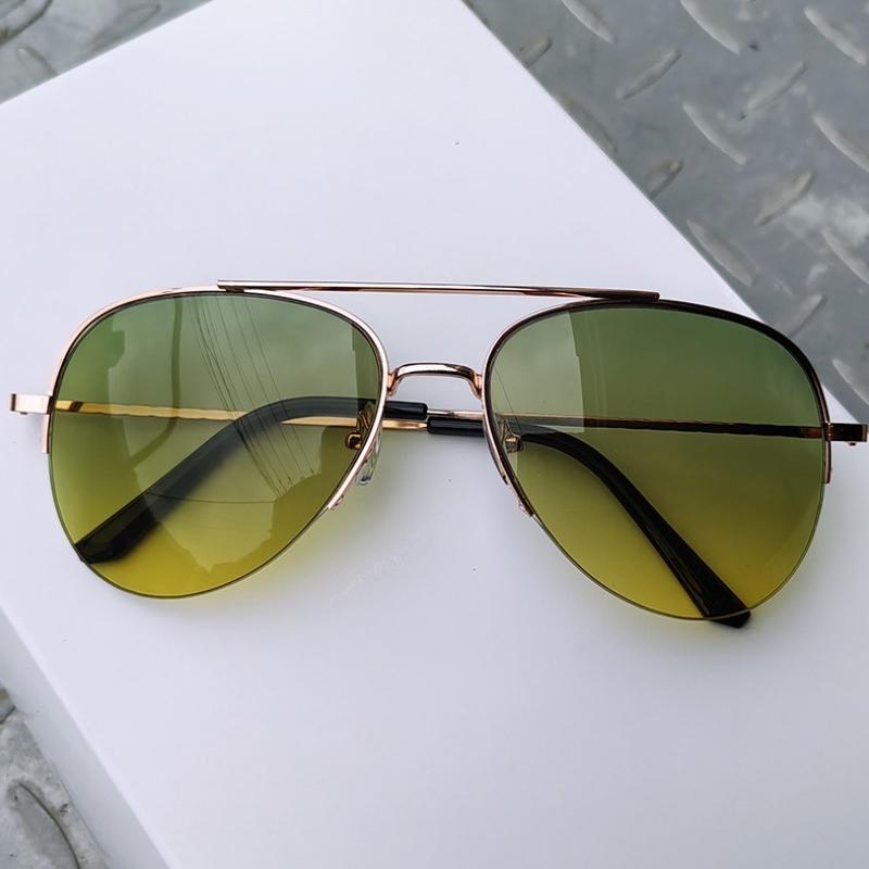 

Fashion Gradient Sunglasses for Men Big Frame Pilot Sun Glasses Brand Design