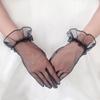 Stylish Short Gloves Full Finger Gloves Wrist Length Short Gloves Tulle Gloves Party Gloves for Prom Party Tea Parties