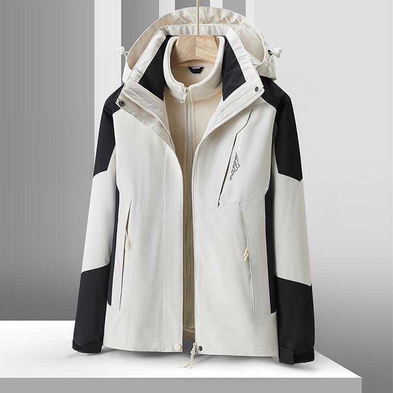 Mink Velvet Liner 3-in-1 Windproof Waterproof Jacket for Women & Men - Detachable, Warm Outerwear