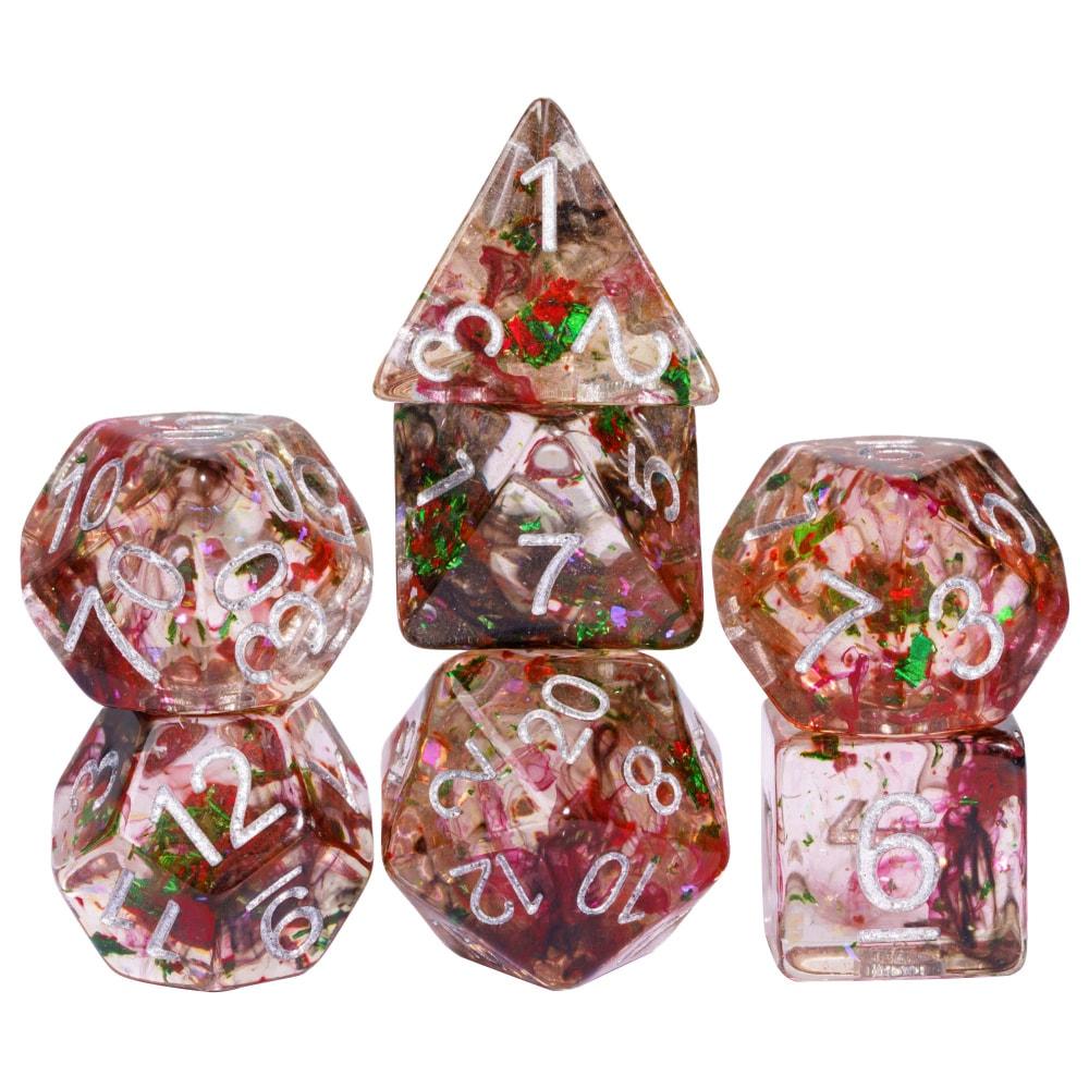 Cusdie Gold Foil DND Dice Set 7Pcs D&D Dice D4 D6 D8 D10 D% D12 D20 Polyhedral Game Dices for Role Playing Board Games