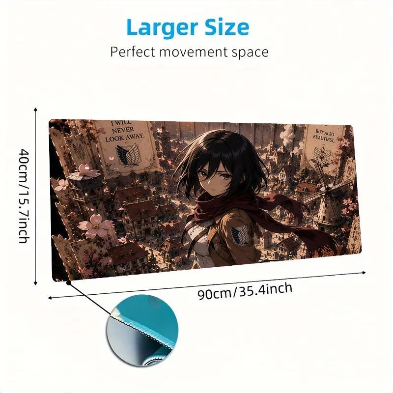 Attack On Titan Print  Cushion Non-slip Laptop Tablet Big Mousepad XXL Mat Mini PC Playmat With Lock Edge
