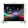 1pc Music Karaoke OKParty Backdrop Banner - Music Notes Stars Design Durable Polyester No Power Required Indoor Outdoor Wedding Birthday