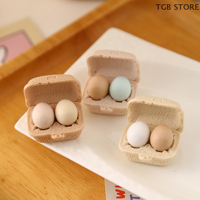 3Boxes Simulation Eggs With Tray Model Miniature Mini Eggs Kitchen Decor Kitchen Accessories