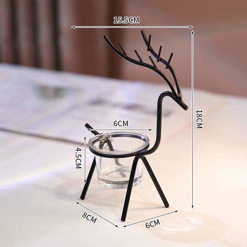 Rentier Kerzenständer Teelicht Hirsch Metall Eisen Kerzenhalter für Party Hochzeit Zuhause Kaffeetisch Deko Neujahr Noel Geschenk