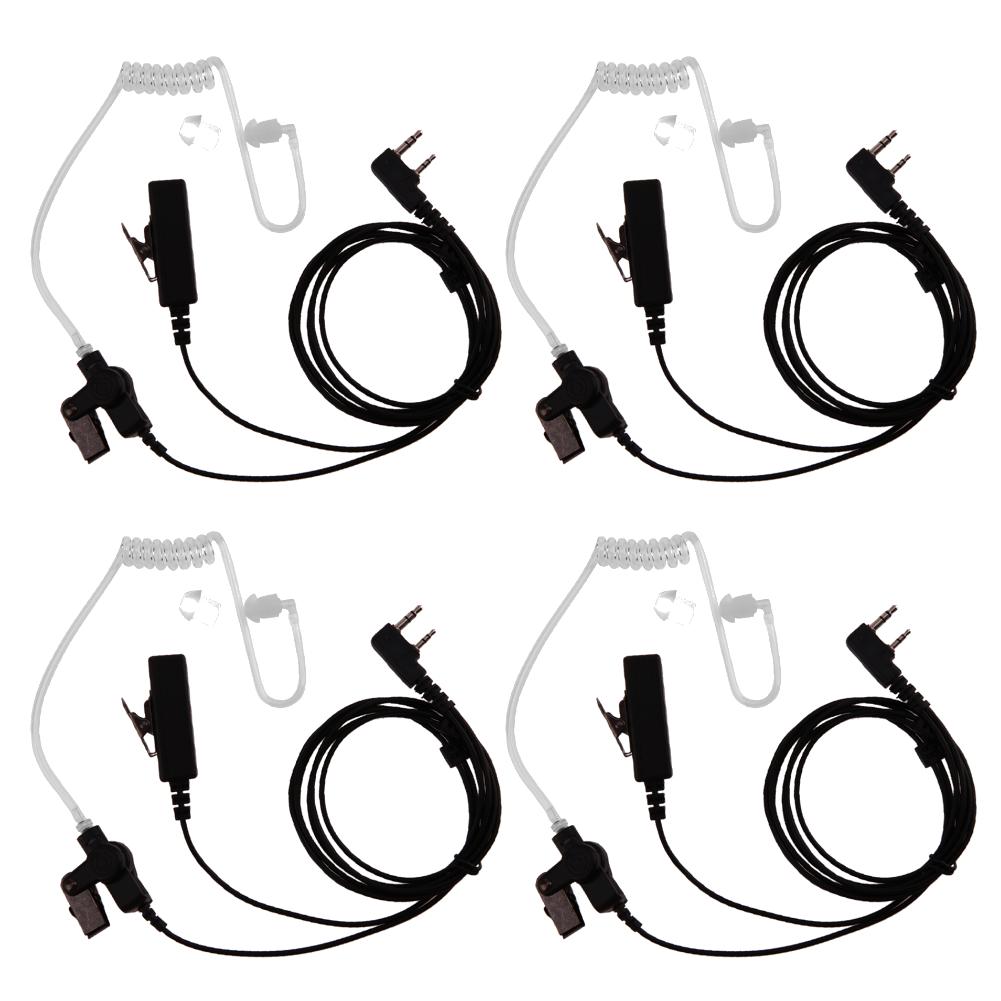 2 Pin Walkie-Talkie Headset Radio Earpiece with Acoustic Tube Air Tube Security Earphones with Ear for Android Radio Earpiece