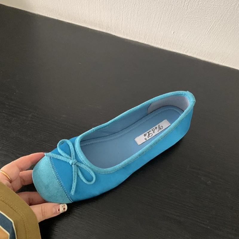 CNMR  Elegant Bow Knot Ballerina Woman Flat Round Toe Comfortable Comfortable Ladies Leather Loafers Single Shoes