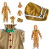 Adorable Christmas Gingerbread Man Kids Costume Cosplay Bodysuit