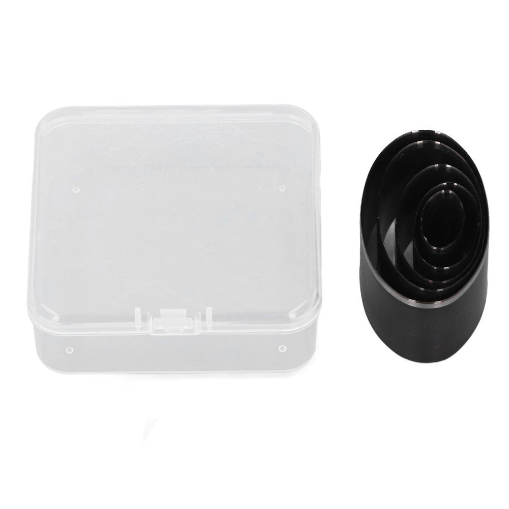 5Pcs Hollow Leather Punch Die Set Steel Oval Hole Punch  For Handmade DIY Leather Craft