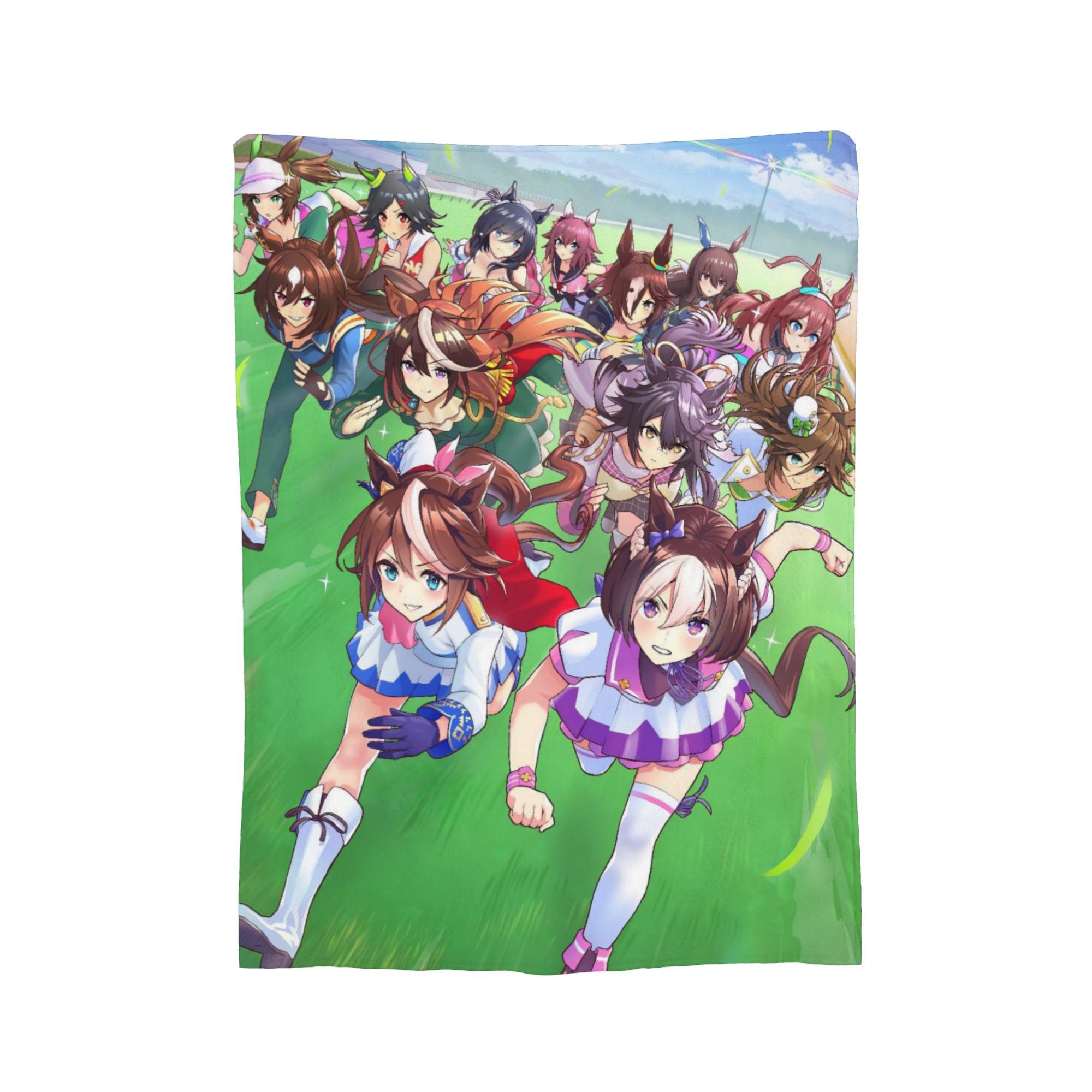 

Anime Uma musume Pretty Derby Blankets Fleece Print Multi-function Soft Throw Blanket for Bedding Travel Bedding Throws 150x180cm