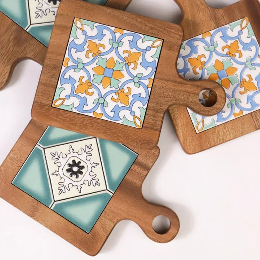 Retro Wood Tile Insulated Mats Anti-Scalding Table Mats Home Decoration Placemats  Cup