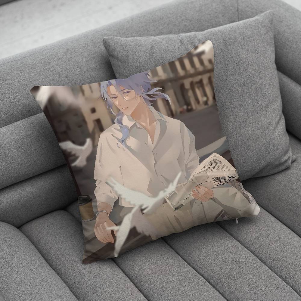 KKamisato Genshin AAyato Impact Print Pattern Sofa Cushion Cover Pillowcase Home Party Car Bedding