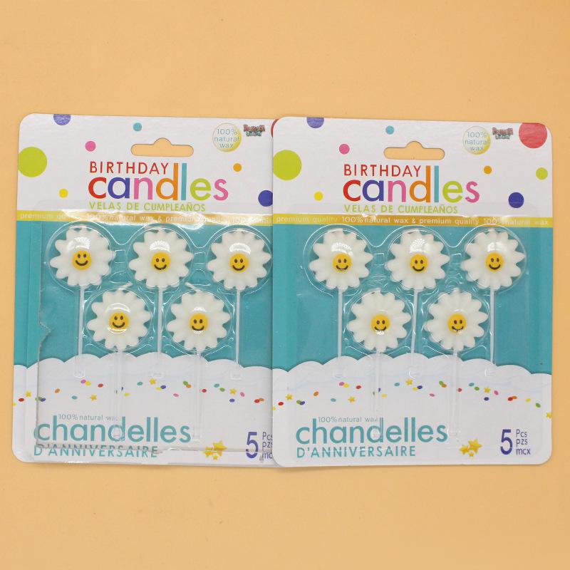New Ins Fresh Daisy Sunflower Flower Birthday Candle Children's Party Cake Decoration Candle