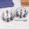 Stainless Steel Coffee Cup With Tray Spoon With/Without Lid Heat Resistant Mug Drink Tableware Kitchen Cafe Accessories