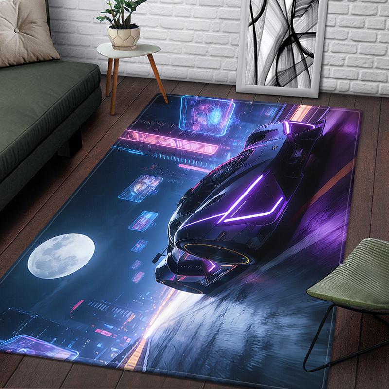 Rennwagen Teppich Mehrere Größen Rutschfest Polyester Teppich Hohe Auflösung Sportwagen Druck Modernes Wohnzimmer Kinder Spielzimmer Dekorationsmatte
