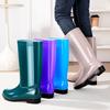 New high tube fashion rain shoes women's thick-soled non-slip and wear-resistant kitchen car wash rubber shoes velvet thermal overshoes