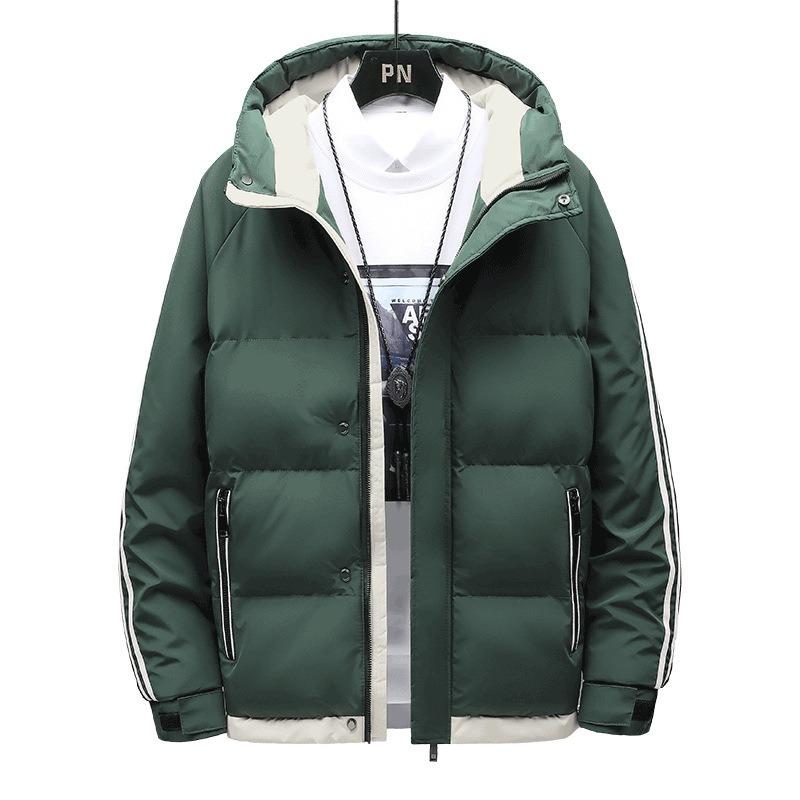 Padded-on men's winter new coat youth thickened padded jacket feather Rong padded clothes men's hooded warm