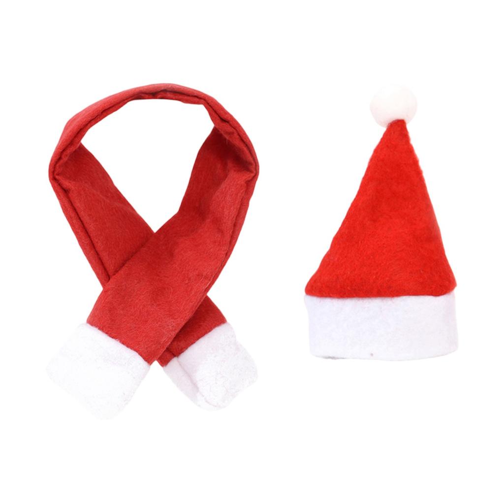 Christmas Home Furnishings Non Woven Scarf+Hat Wine Bottle Decoration Christmas Wine Bottle Decoration