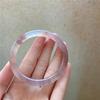 Gold Silk Jade Bangle in Light Lavender with Red Accents from Xinjiang Tianshan Jade.