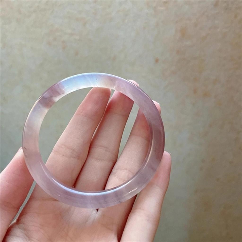 Gold Silk Jade Bangle in Light Lavender with Red Accents from Xinjiang Tianshan Jade.