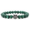 8MM Malachite & Owl Beaded Bracelet - Exclusive European-American Jewelry
