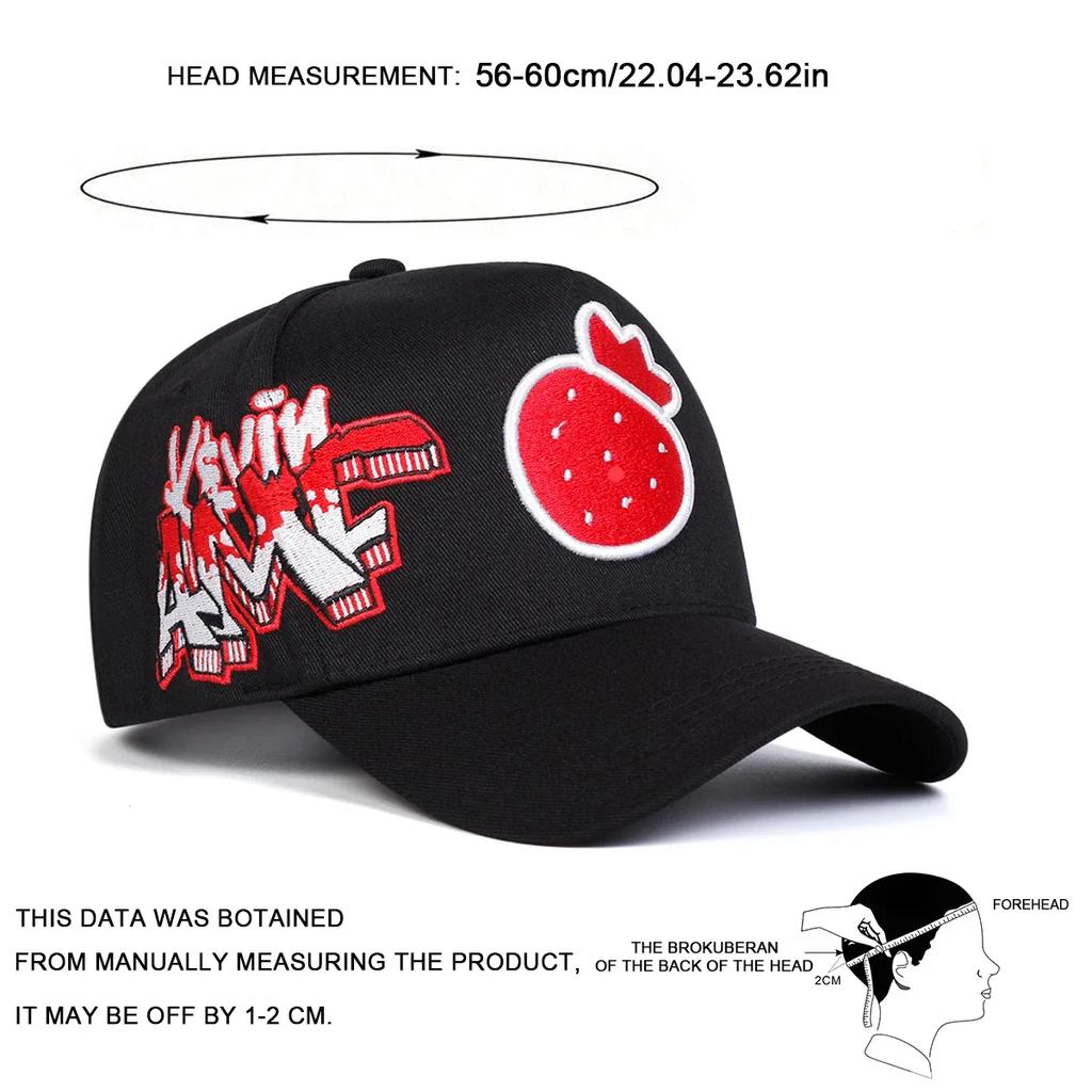 Baseball Stitching Embroidered Strawberry Neutral Gender Women Men For Caps Spring And Autumn Outdoor Adjustable Casual Hats Sunscreen Hat Sports