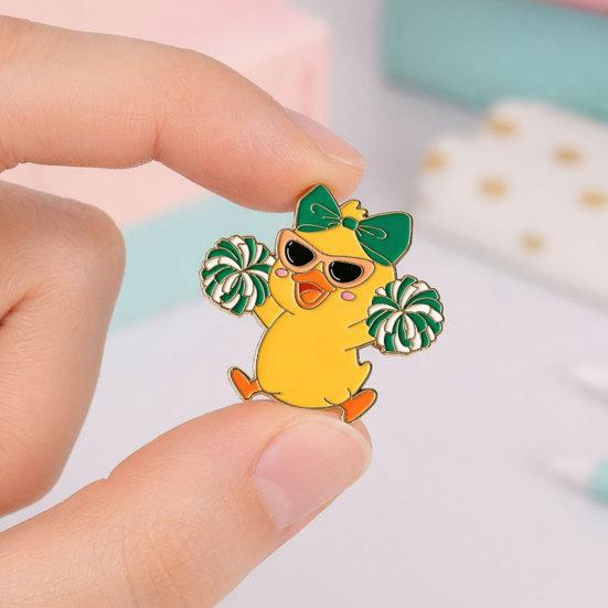 Spilla Tecnologia Smalto, Spilla Forma Anatra Cheerleader Cartone Animato Anime, Spilla Piccola Robusta per Uniformi Scolastiche Borse Usura Quotidiana
