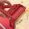 1/2Pcs 3D Aluminum Alloy Triangle Ruler with Drill Guide Holes Protractor Ruler 45/90 Multi