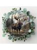 20cm Round Metal Moose Wall Art Vintage Tin Sign Home Decor