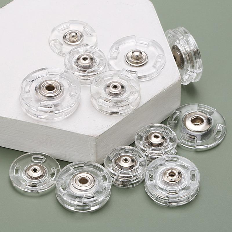 10 Pairs Transparent Delicate Plastic Invisible Snap Button Fastener Round Snap Button Clasp Sweater Clothes Inner Dark Buckle
