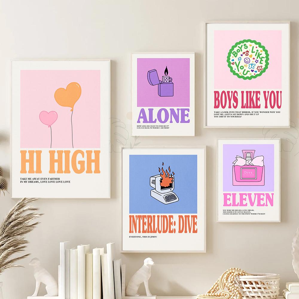 Kpop Music Album Poster Aesthetic Pop Rock Band Wall Art Canvas Print Rapper Canvas Painting Office Singer Room Home Decor Gift