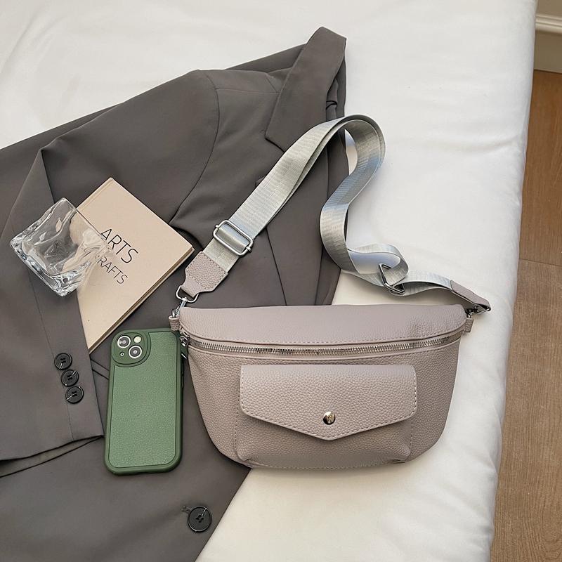 Black Waist Bag Fashion Pu Leather Fanny Pack Women's Purse Casual Large Phone Belt Bag Multi Zipper Pocket Travel Crossbody Bag