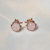 Natural Rose Quartz Dragon Stud Earrings for Women - Cute, Trendy, Versatile, Exquisite, Guardian Benming Year Accessory.