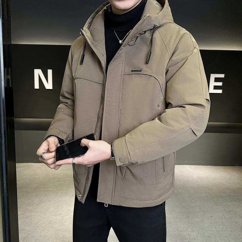 Men's Winter Light Luxury Hooded Down Jacket - Versatile Business Fashion Trend Coat