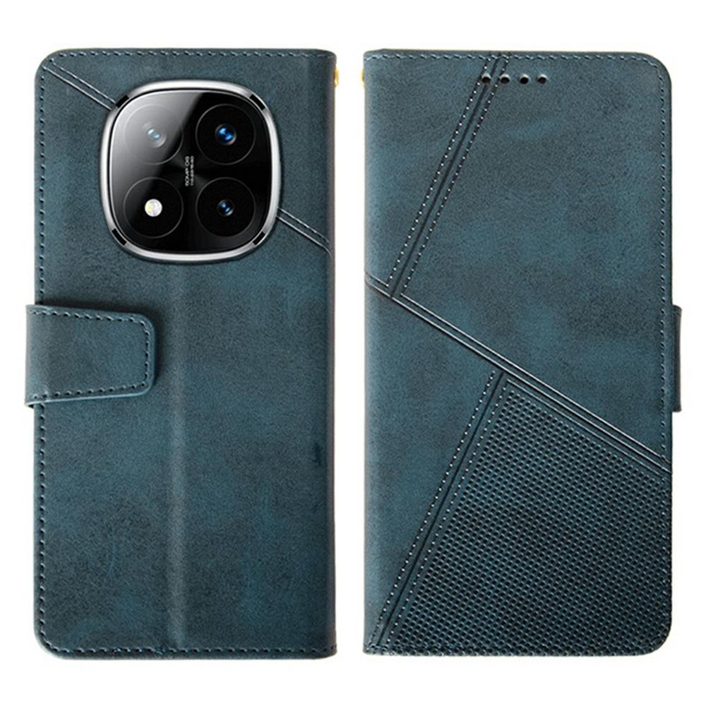 

IDEWEI Для Xiaomi Redmi Note 14 Pro 5G/Poco X7 5G Чехол Кожаный Кошелек Чехол для Телефона Подставка Текстура Теленка Blue