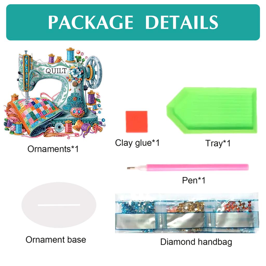 1Set Acrylic Special Shape Flower Sewing Machine Rhinestones Desktop Ornaments Diamond Painting Desktop Decors for Home Office
