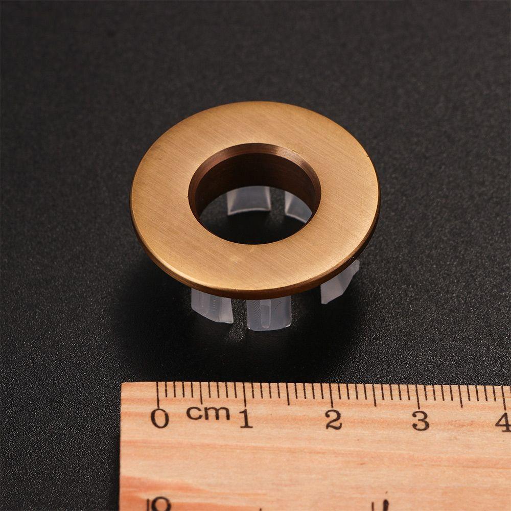 Plastic Brass Basin Faucet Sink Hole Cap Bathroom Insert Chrome Ring Overflow Cover