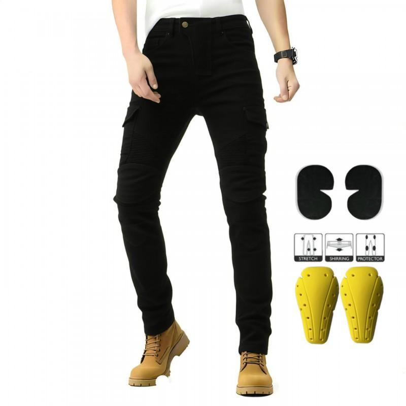 Mens Motorcycle Riding Pants With Protective Padding Multi-Pocket Tactical Workwear Off-Road Street Use