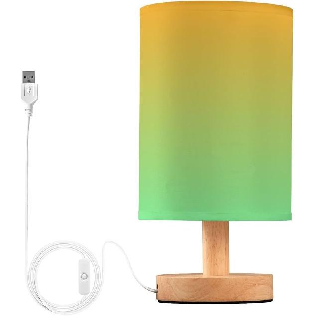 

Emelivor Blue Orange Gradient Настольная лампа для спальни Прикроватные лампы для ночных тумб Ночная лампа с круглым тканевым абажуром Настольные лампы для гостиной Multi-colored#001