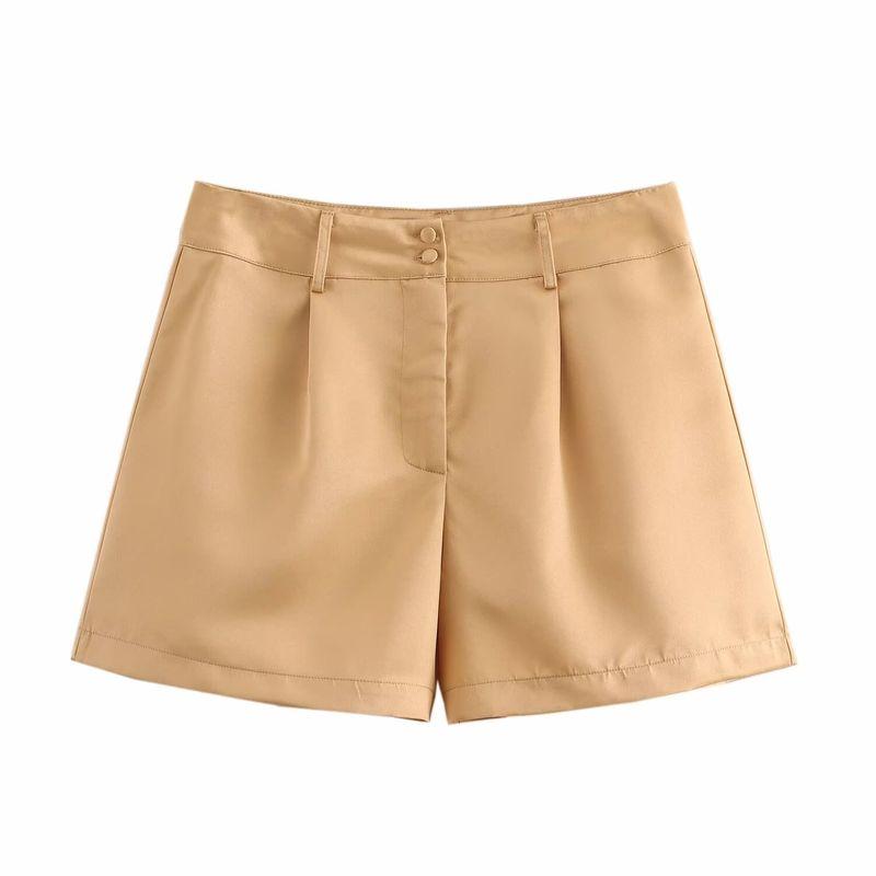 Kaslead New Arrival Women's Clothing Fashion Style Stylish Simple and Versatile High Waist Bag Buckle Multicolor Shorts