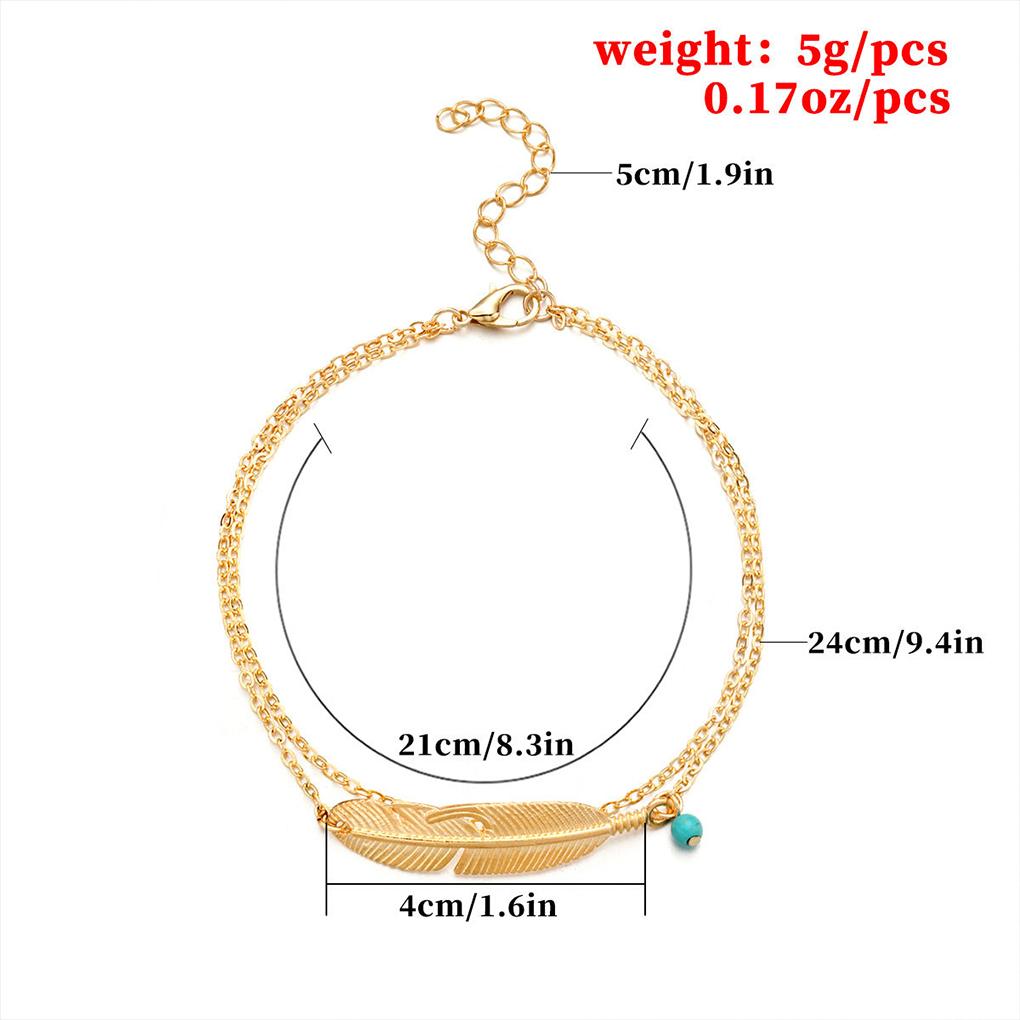 Layered Anklet Stylish Universal Beaded Foot Jewelry Women Accessories Creative Gift Ankle Bracelets for Valentines Day