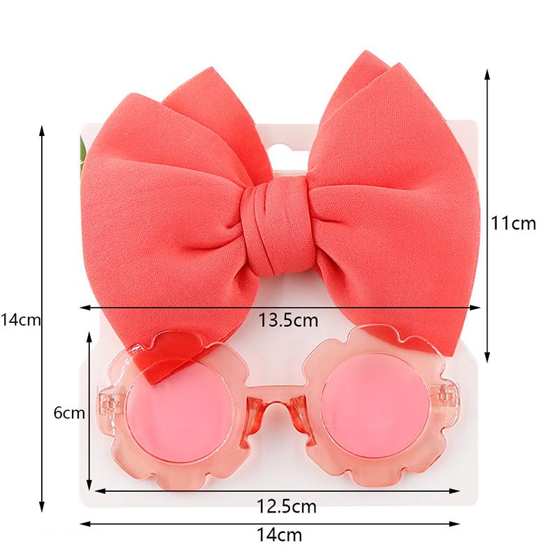 New Fashion Baby Headband Sunglasses Set Big Bow Princess Head Band for Girls Accessories Kids Sunglasses for Beach Trave 0-4Y