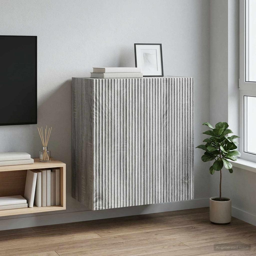 Wall Mounted Cabinet Gray Sonoma 59 x 31 x 60 cm Particleboard