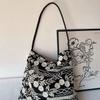 Chinese style shoulder underarm bag French retro embroidered cloth bag mini hand bag tote bag