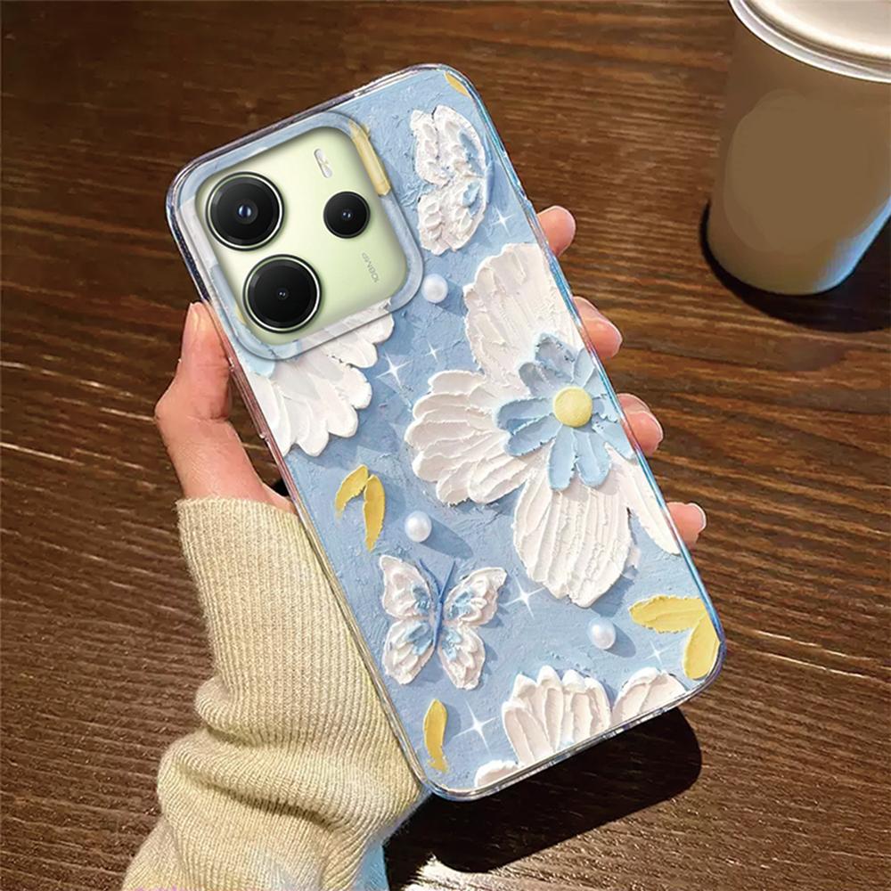 

Phone Case Rose Flower Oil Painting Daisy For Xiaomi Redmi Note 14 5G 14C Cover Silicone Transparent Clear Redmi Note14 Pro tpu Redmi Note 14 Pro 5G