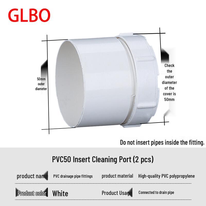 GLBO PVC Drain Pipe Cleanout Inner Plug Cap
