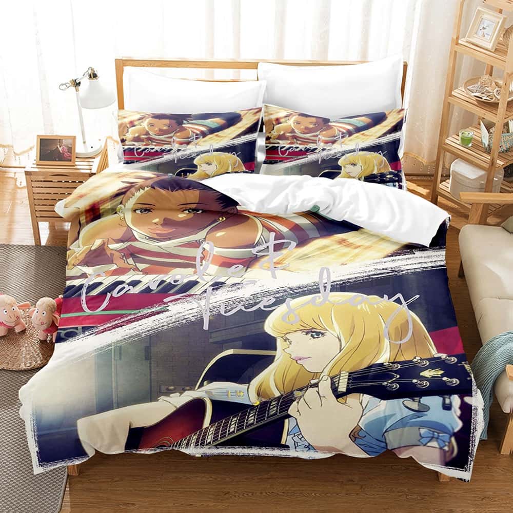 Fashion 3D Print Anime Carole & Tuesday Bedding Set Single Twin Full Queen King Size Bed Set Adult Kid Bedroom Duvet Cover Sets
