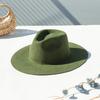 Men's Large Size 100% Wool Fedoras Hat Women Vintage Western Jazz Cowboy Hat Autumn Winter Big Head Wide Brim Felt Hat 56-62cm
