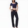 Levis Comfortable Simple Knit Casual Square Neck Short Sleeve T-Shirt Women Tops 0019T-0004