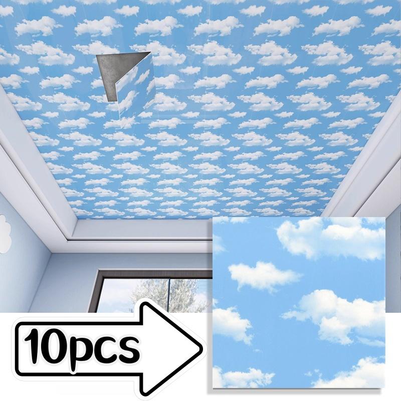 10pcs Ceiling Decoration Wall Stickers Ceiling Decoration Suitable for Kitchen and Bedroom Ceilings