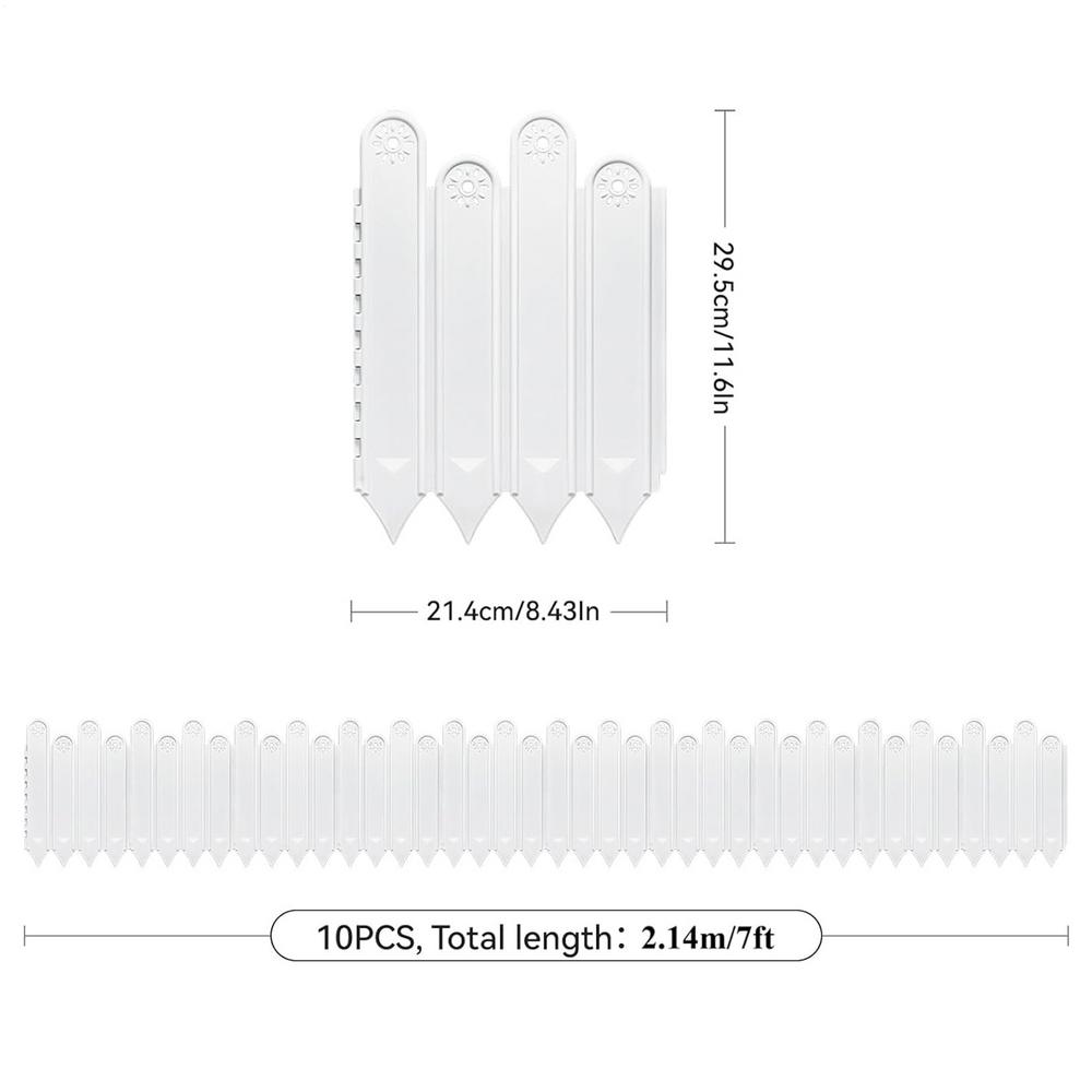 

Garden Edging Border 10 Sets Rust-Proof Yard Edging Decorative Garden Fencing Interlocking Animal Barrier Vegetable Palisade For белый